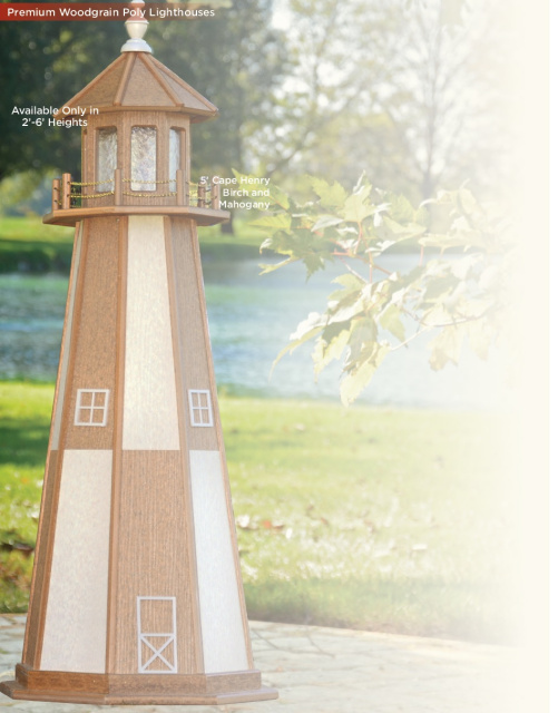 Premium Woodgrain Poly Lighthouse